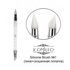 Силіконовий пензлик Komilfo Silicone Brush №1 (піка+зкошена лопатка) 455017 Komilfo Україна