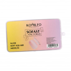SoFast Nail Forms, Nude Soft Square Medium.300 шт 456079 Komilfo Україна