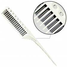 Гребінь пластмасовий для волосся з лінійкою та ручкою COMB Y10-150 білий 7166 Special Nail Китай