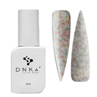 Камуфлирующая база DNKa Cover Base №0011A' Happy / Молочный с кусочками нежно-розовой, голубой и желтой потали 12 мл 