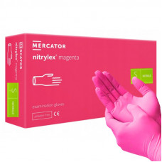 Одноразова продукція Рукавички нітрілові неприпудрені (100 шт/пач) Magenta(рожевий) Nitrylex 9762770 Україна S