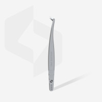 Staleks Пинцет профессиональный с насечками для ресниц EXPERT 44 TYPE 12 (L-образный, 65') TE-44/12 Украина