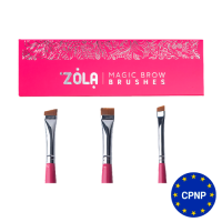 Zola Набір пензлів малиновий для фарбування брів MAGIC BROW BRUSHES професійний 04951 Україна