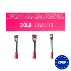 Zola Набор кистей малиновый для покраски бровей MAGIC BROW BRUSHES профессиональный 04951 Украина