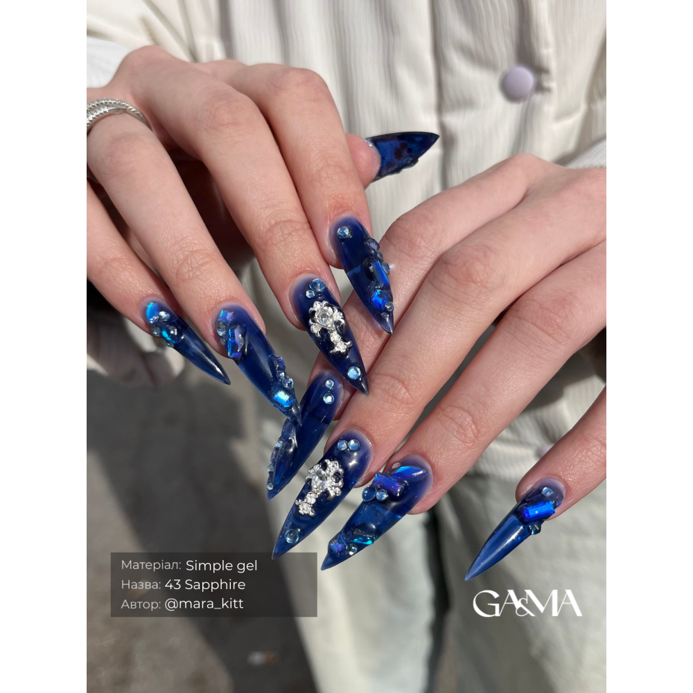 GA&MA Simple gel 043 Sapphire / Симпл гель 043 Сапфир. 30 мл 7702625 GEMELY Украина